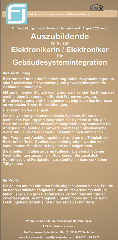 Azubi Elektro-Systemintegration 2025